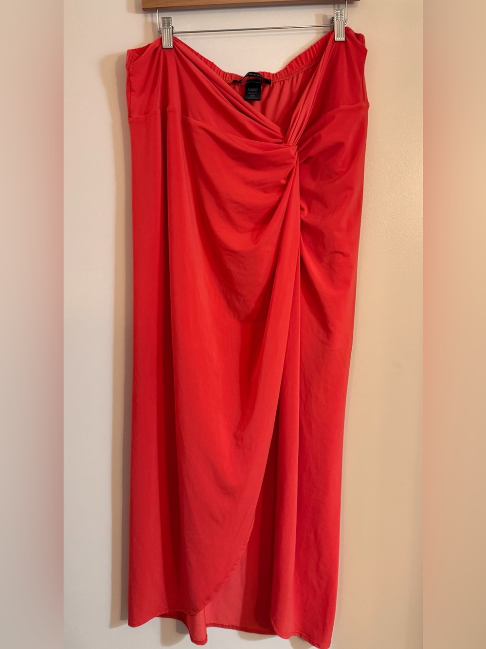 Ashley Stewart Orange Knotted Front Slit Maxi Skirt, Size 26/28